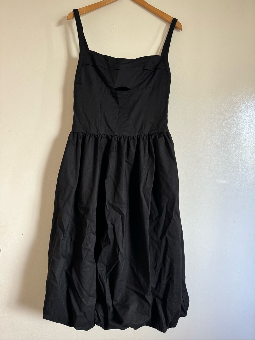 Astr Black Midi Dress with Front Cutout and Spaghetti Straps